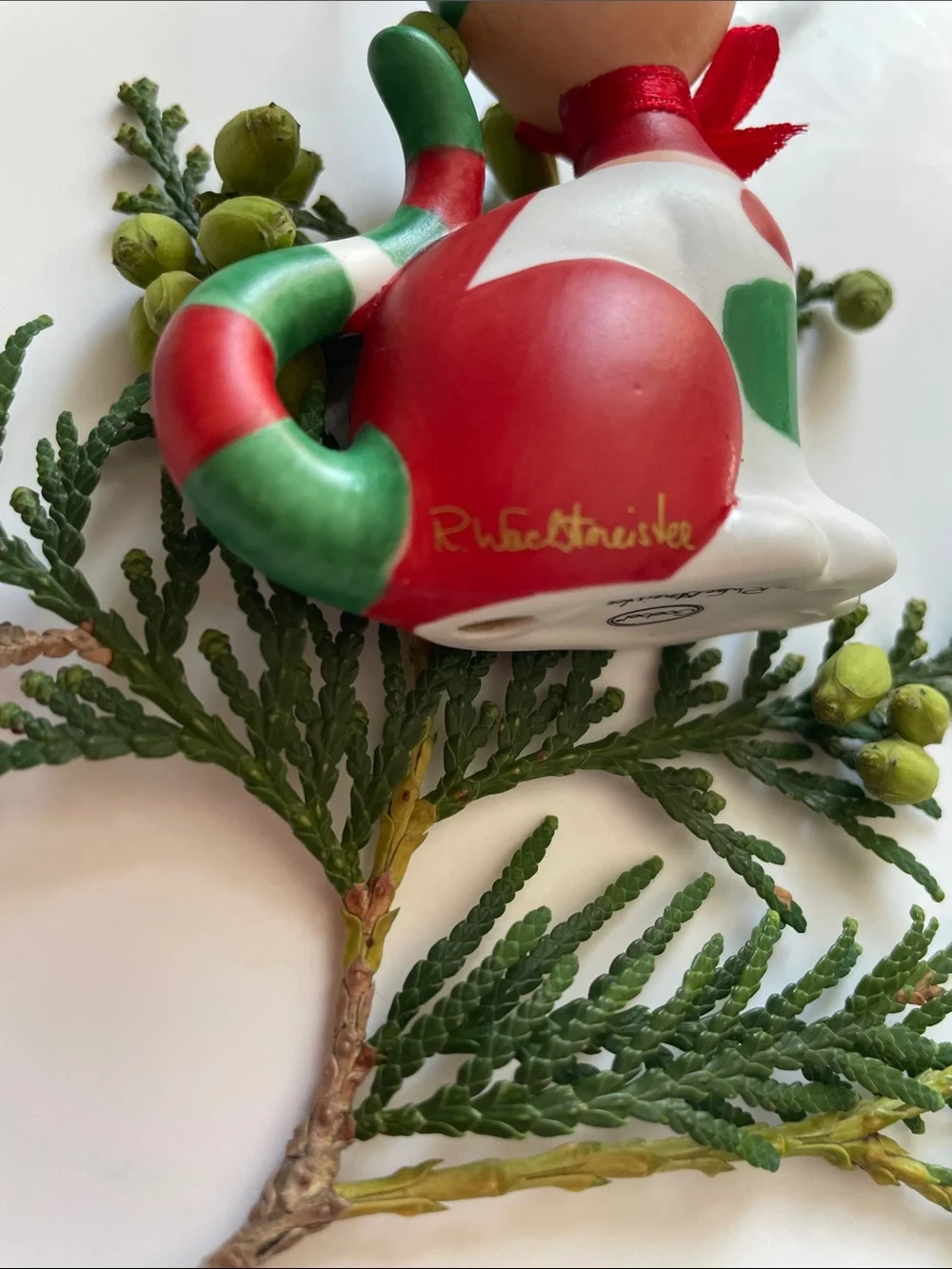 Vintage Goebel Porcelain “Guiseppi” Cat Ornament signed R. (Rosina) Wachtmeister